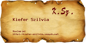 Kiefer Szilvia névjegykártya